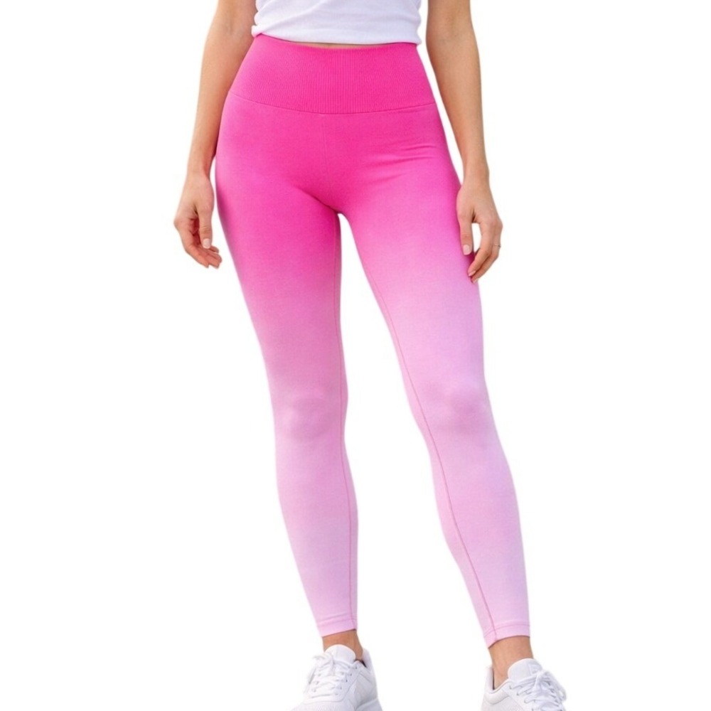 PINK Victoria's Secret Active Seamless Ombre Leggings Pink High Rise Medium